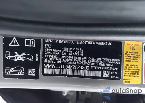 2019 Mini Clubman Cooper from USA, damaged, VIN WMWLU1C54K2F29800